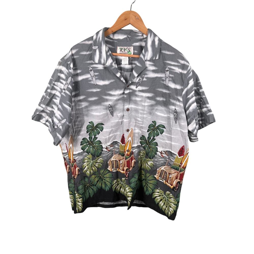 KY's Made in Hawaii USA Men's Size XL Cotton Beach Life Tropical‎ Summer Shirt